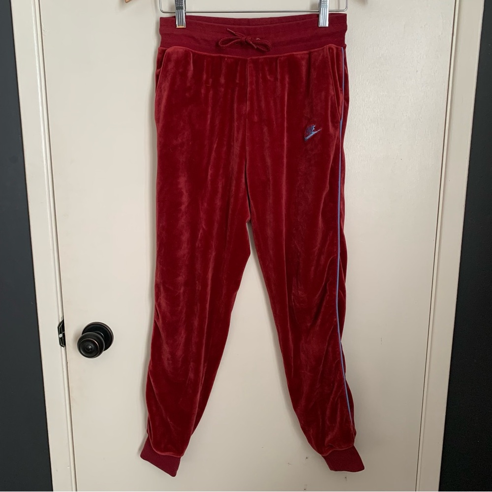 Nike Burgundy Velour Jogger Pants - Picture 8 of 9